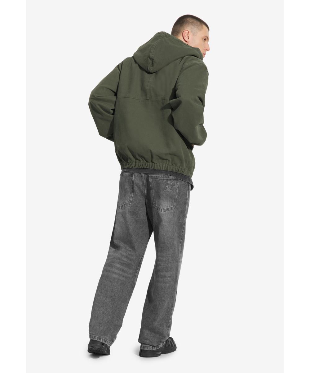 Padded kurtka z kapturem męska oliwkowa