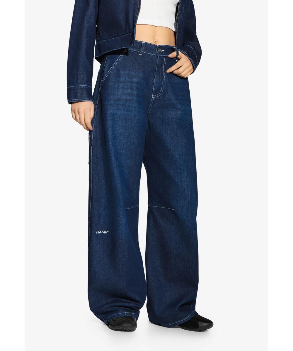 Dart Pants Work spodnie jeansy damskie granatowe