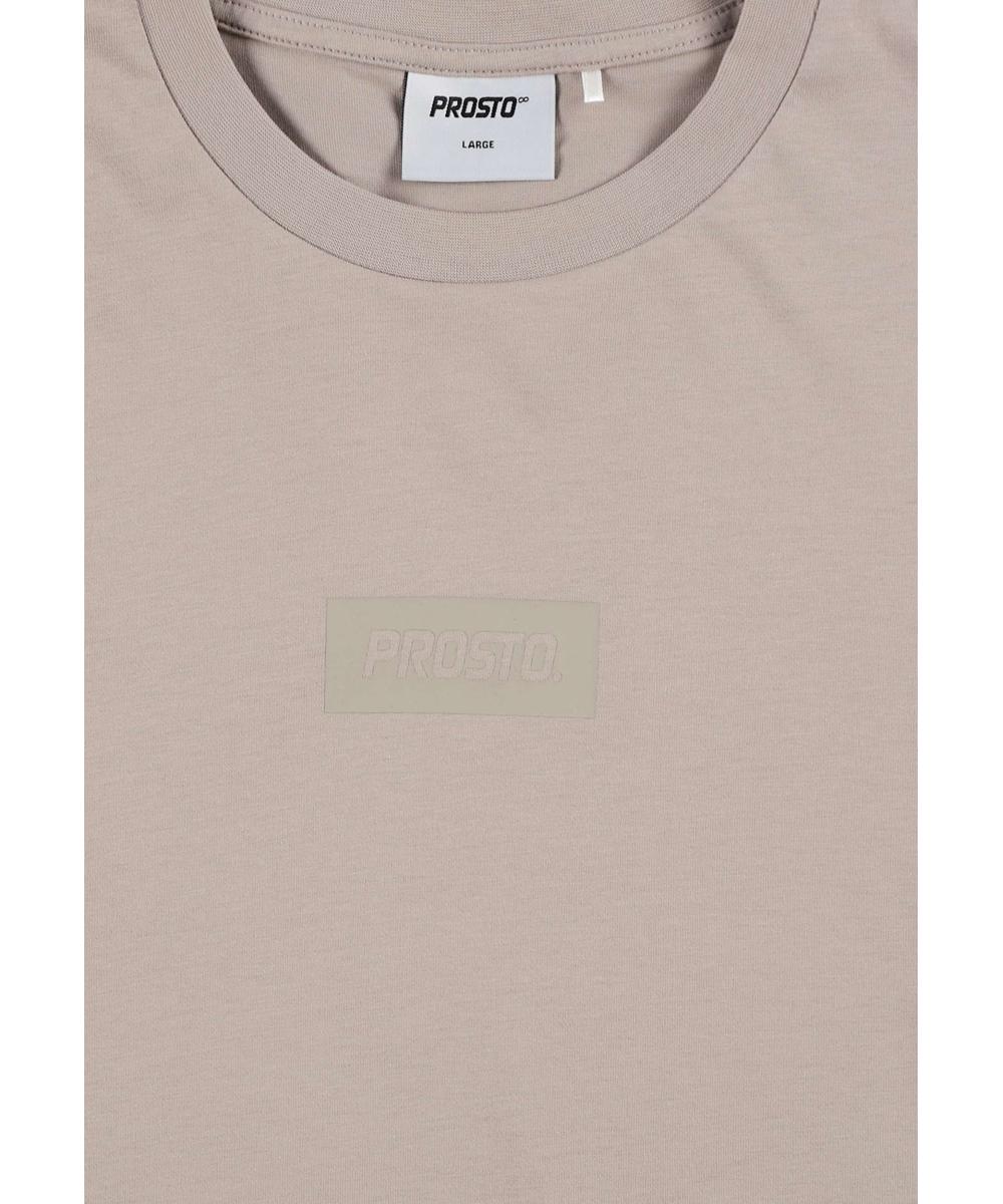 Box Logo t-shirt męski bawełniany beżowy