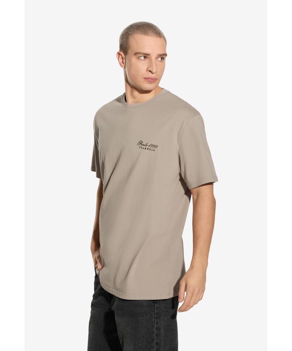 Team t-shirt bawełniany beżowy