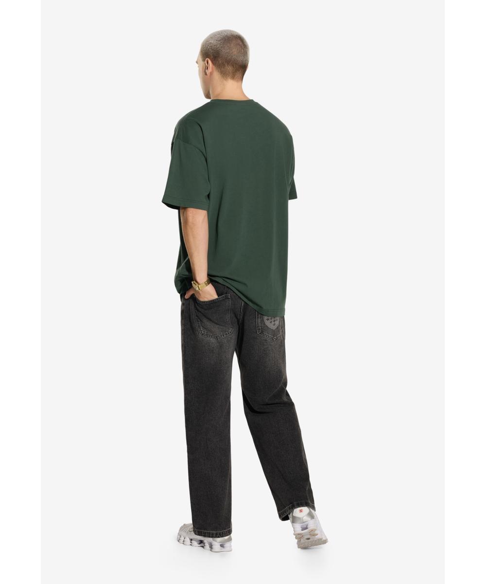 Damage t-shirt bawełniany khaki