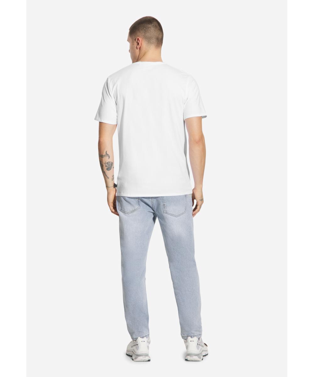 Slim t-shirt męski bawełniany biały