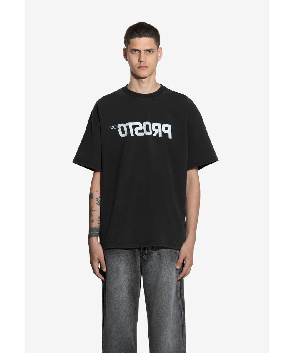 Reverse t-shirt bawełniany czarny