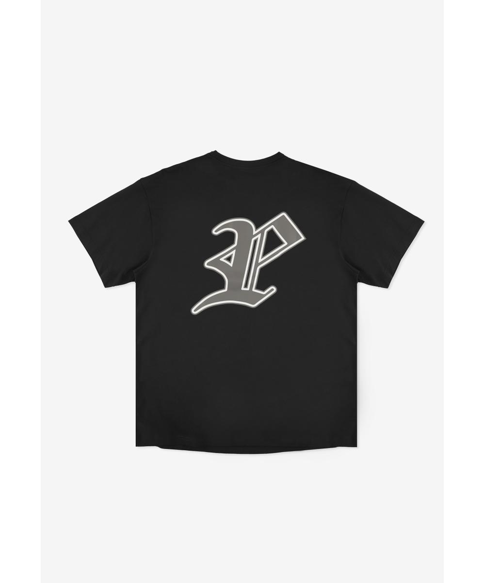 Gothic P t-shirt męski bawełniany czarny