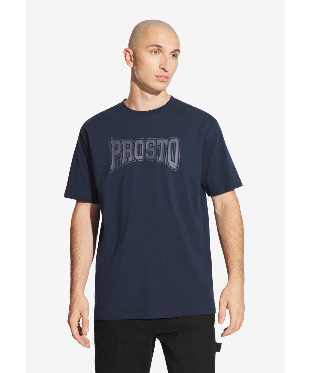 Collage t-shirt męski bawełniany granatowy