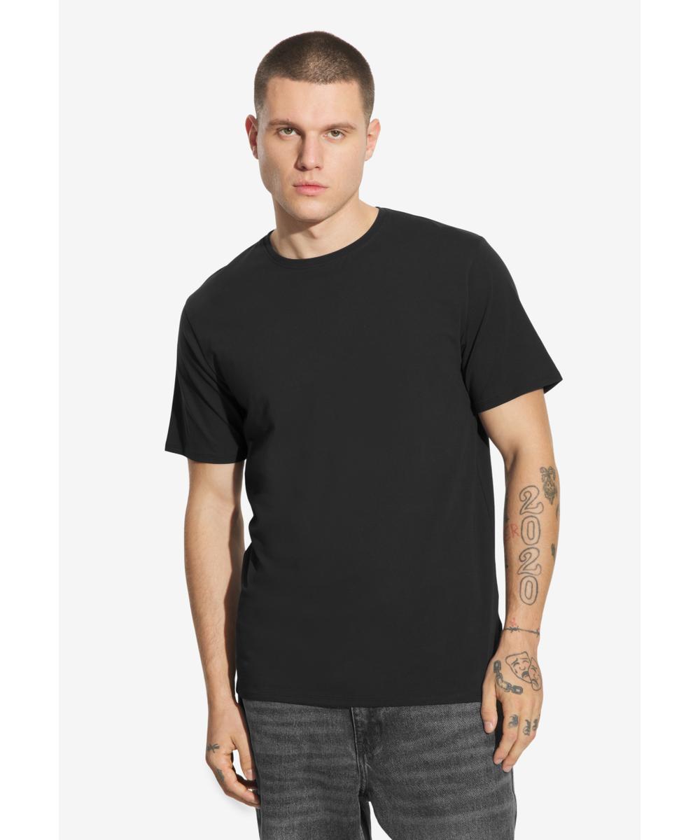 Slim t-shirt męski bawełniany czarny