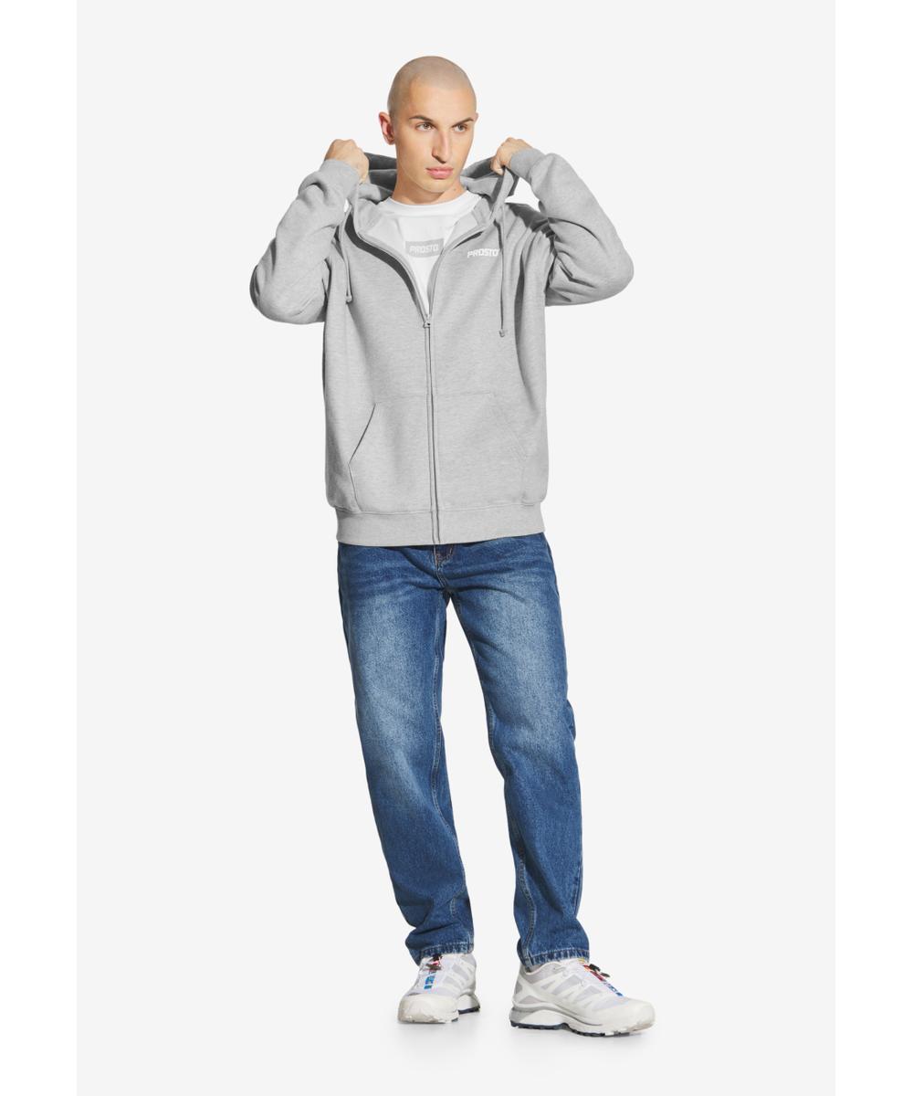 Logo bluza z kapturem męska szara