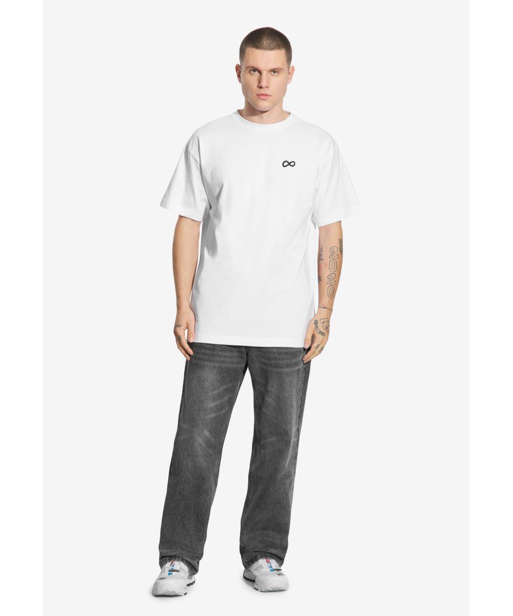 Infinity t-shirt męski z krótkim rękawem biały