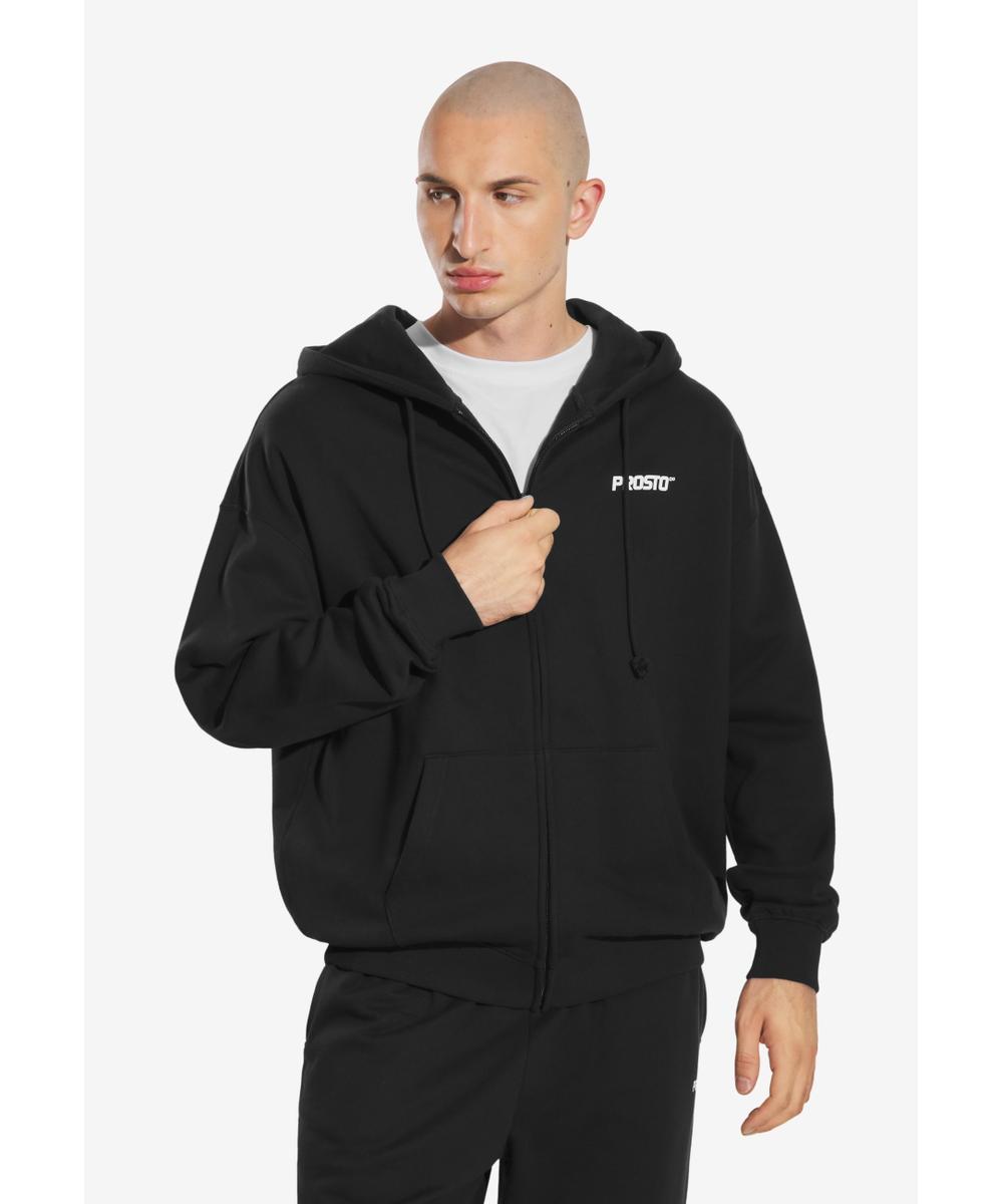 Logo bluza z kapturem męska czarna