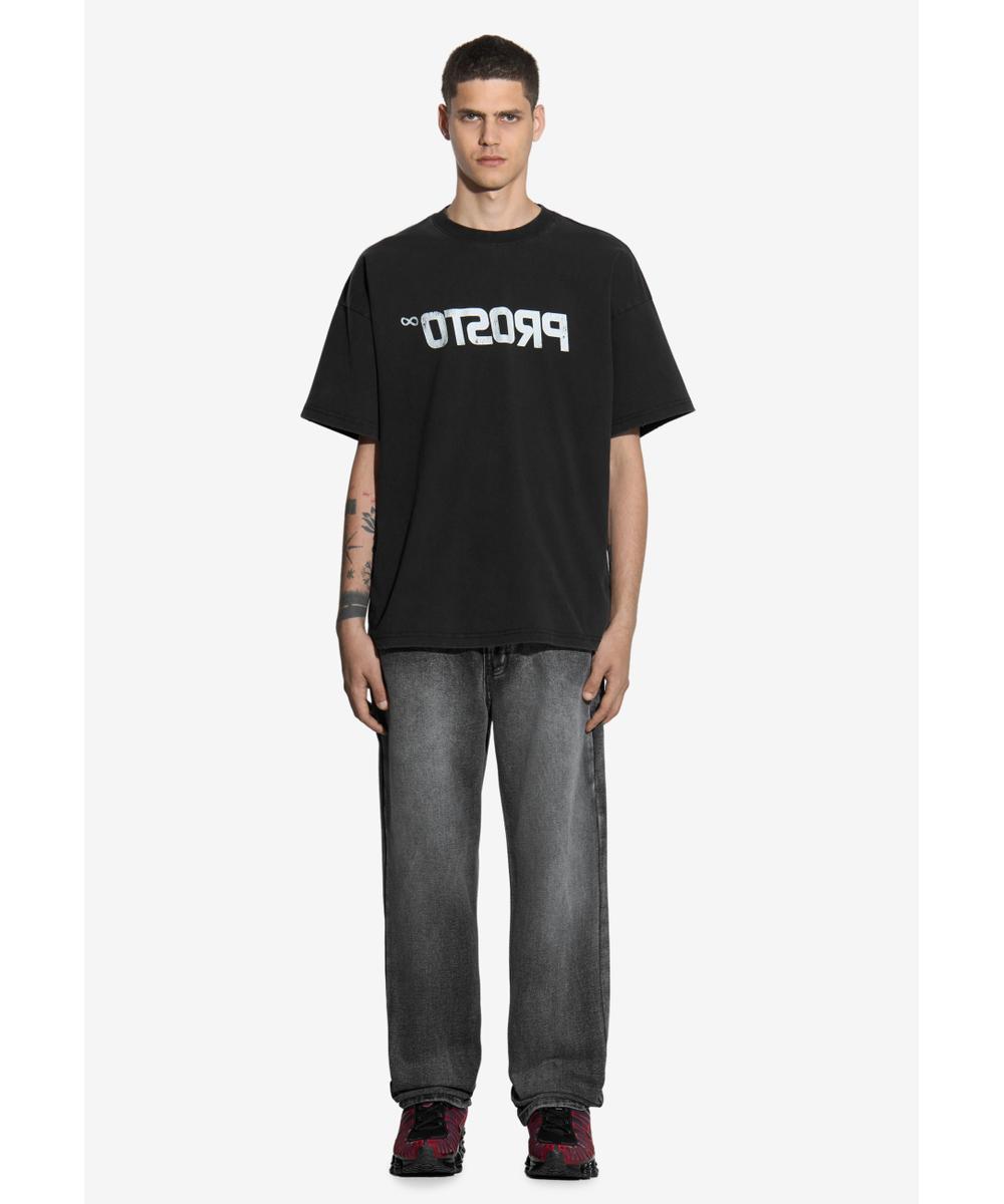 Reverse t-shirt bawełniany czarny