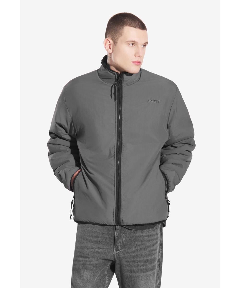 Sherpa dwustronna kurtka szaro-czarna