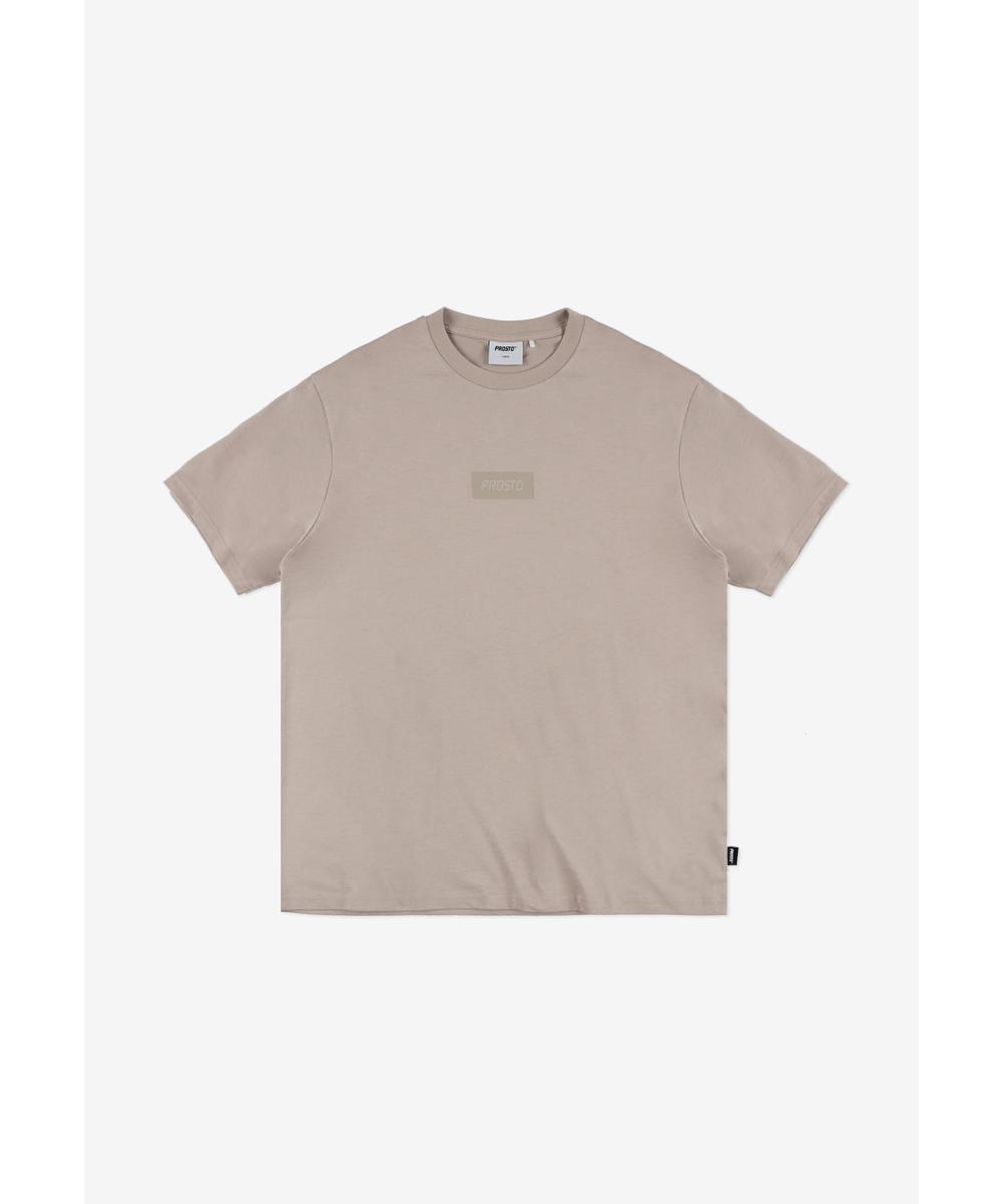Box Logo t-shirt męski bawełniany beżowy