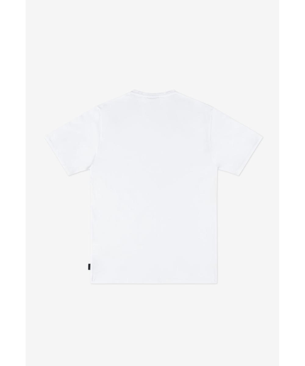 Shield t-shirt bawełniany slim biały