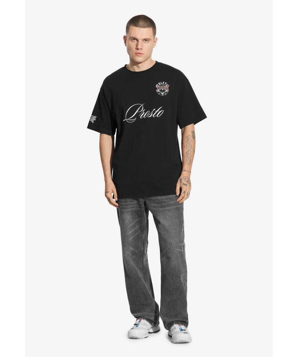 Football t-shirt męski czarny