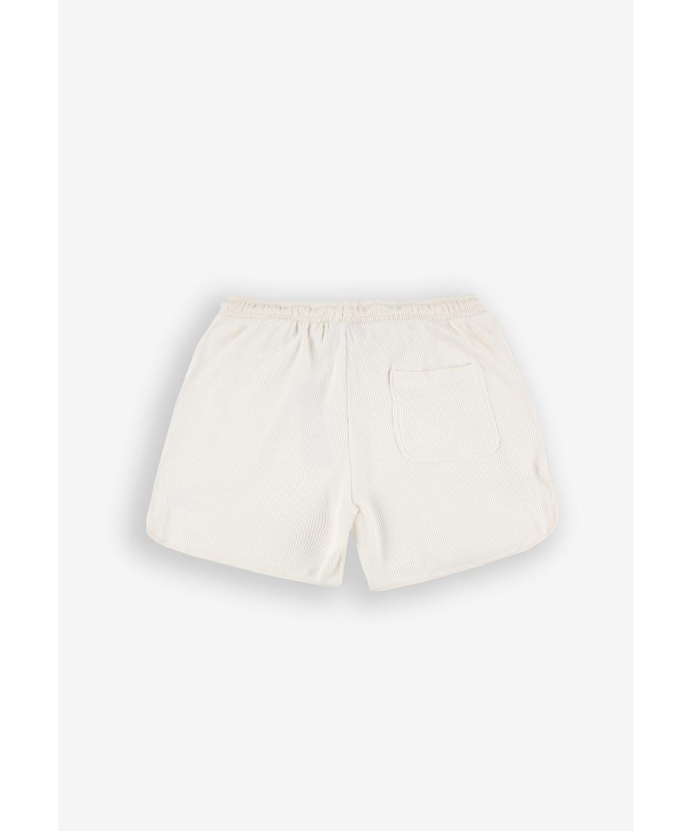 Waffle szorty męskie kremowe