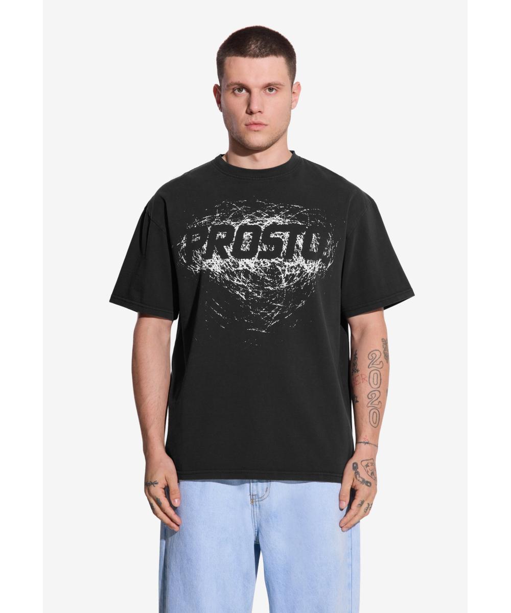 Scriber Washed t-shirt bawełniany czarny