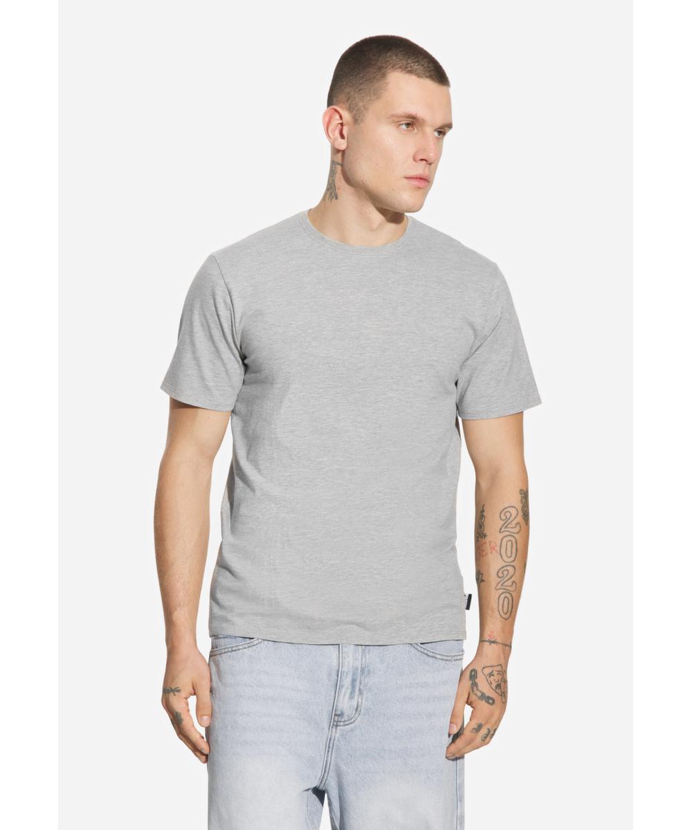 Slim t-shirt męski bawełniany szary