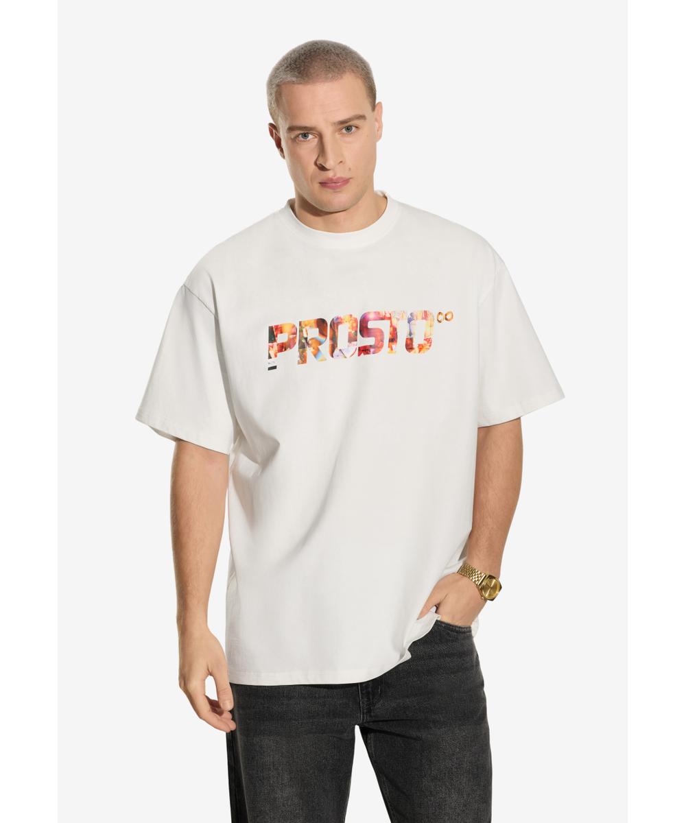 Rated t-shirt bawełniany ecru