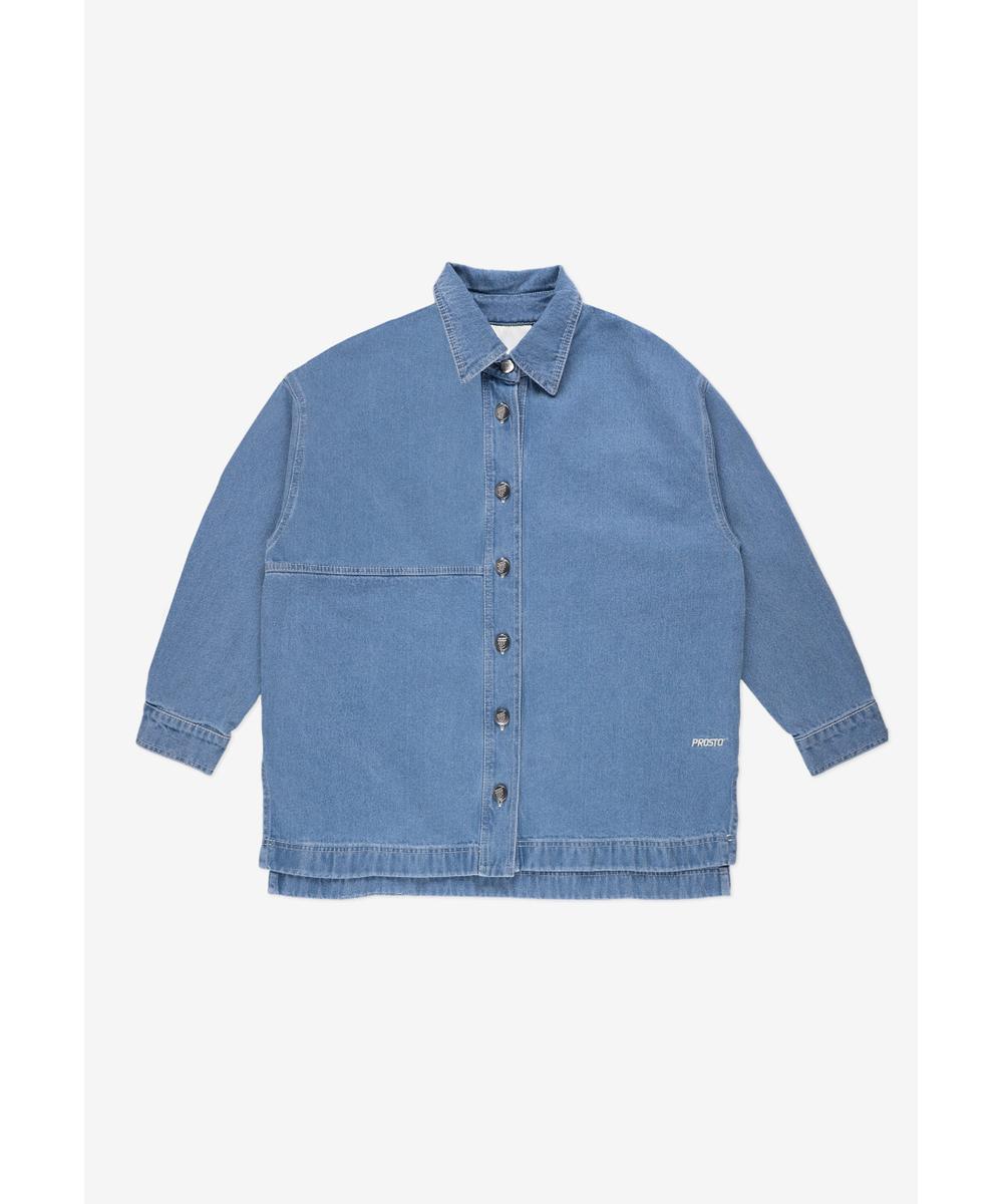 Long koszula bawełniana damska niebieska