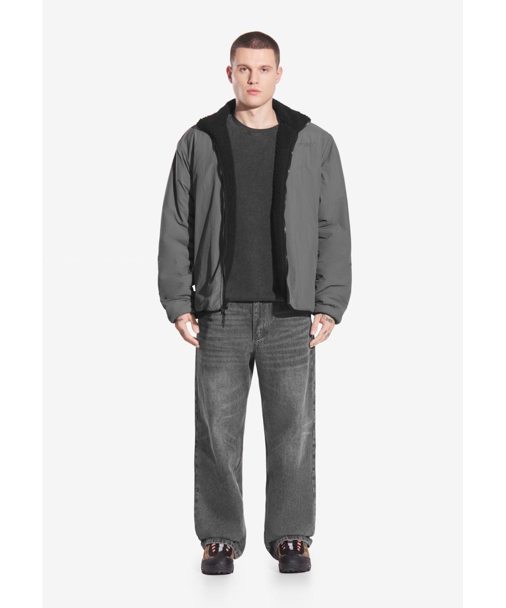 Sherpa dwustronna kurtka szaro-czarna