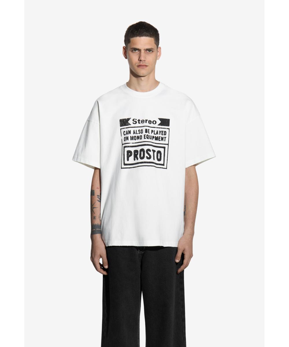 Stereo t-shirt bawełniany biały