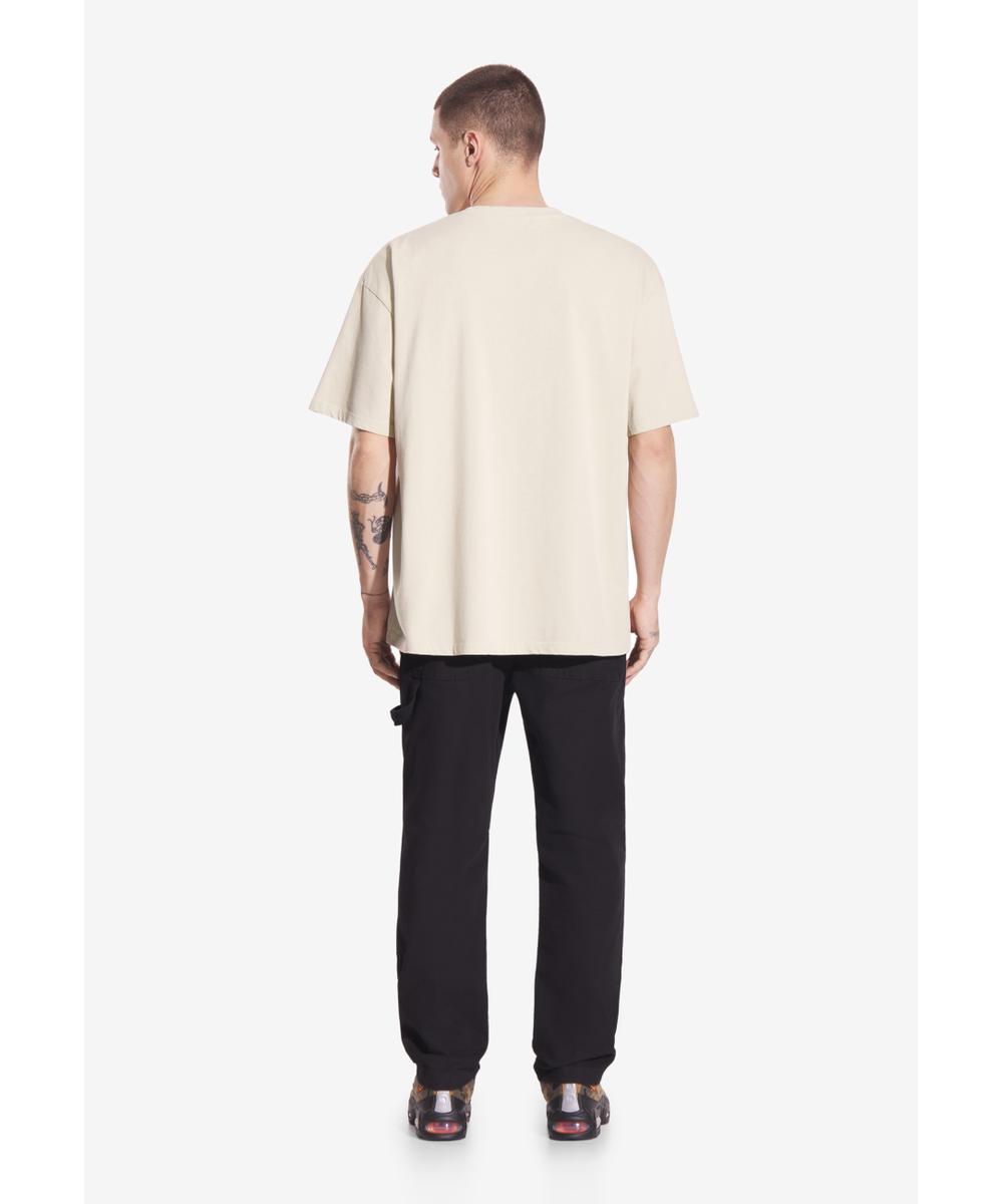 Scriber Washed t-shirt bawełniany beżowy