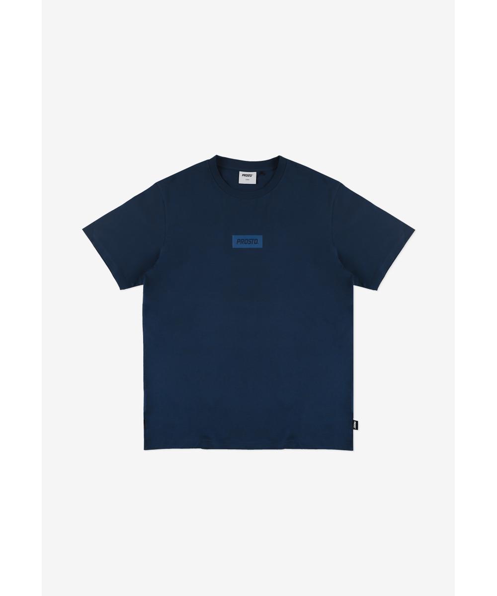 Box Logo t-shirt męski bawełniany granatowy