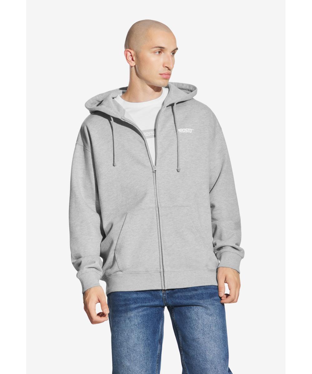 Logo bluza z kapturem męska szara