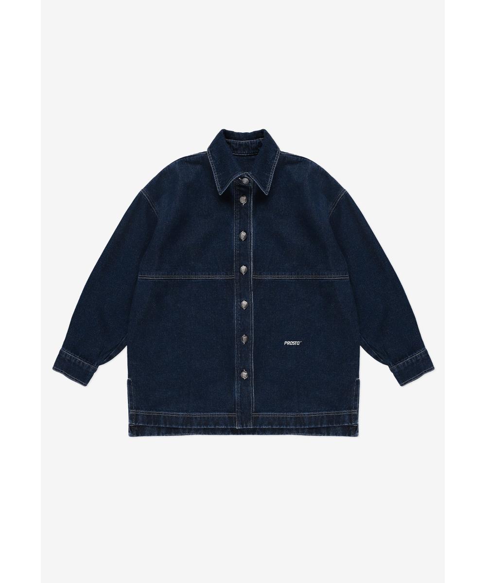 Long koszula bawełniana damska granatowa