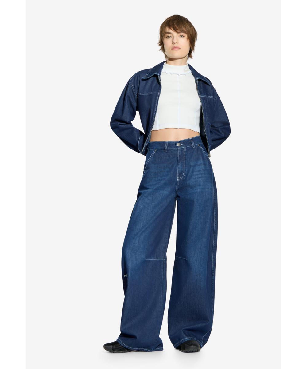 Dart Pants Work spodnie jeansy damskie granatowe