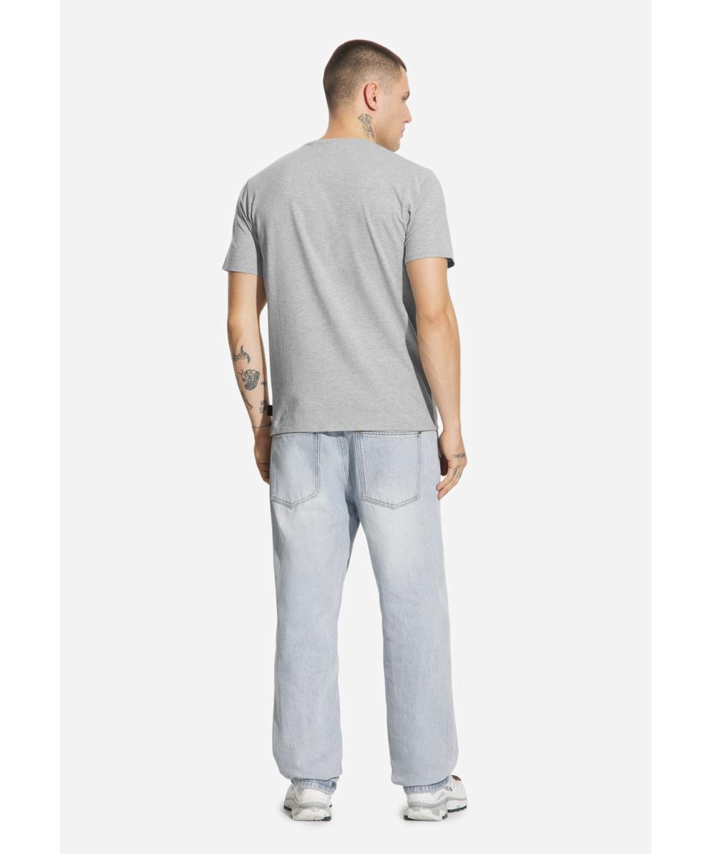 Slim t-shirt męski bawełniany szary