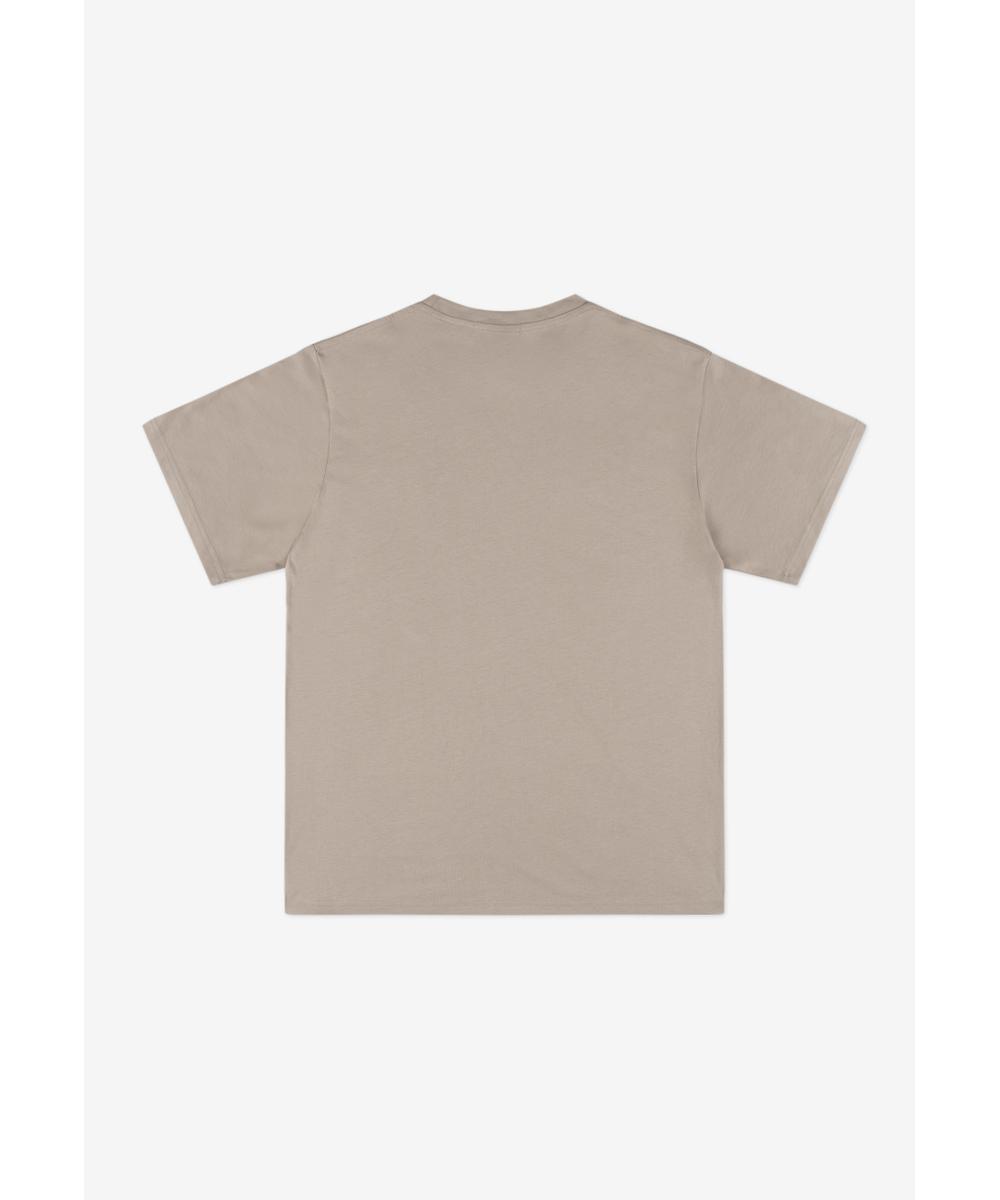 Shield t-shirt bawełniany beżowy