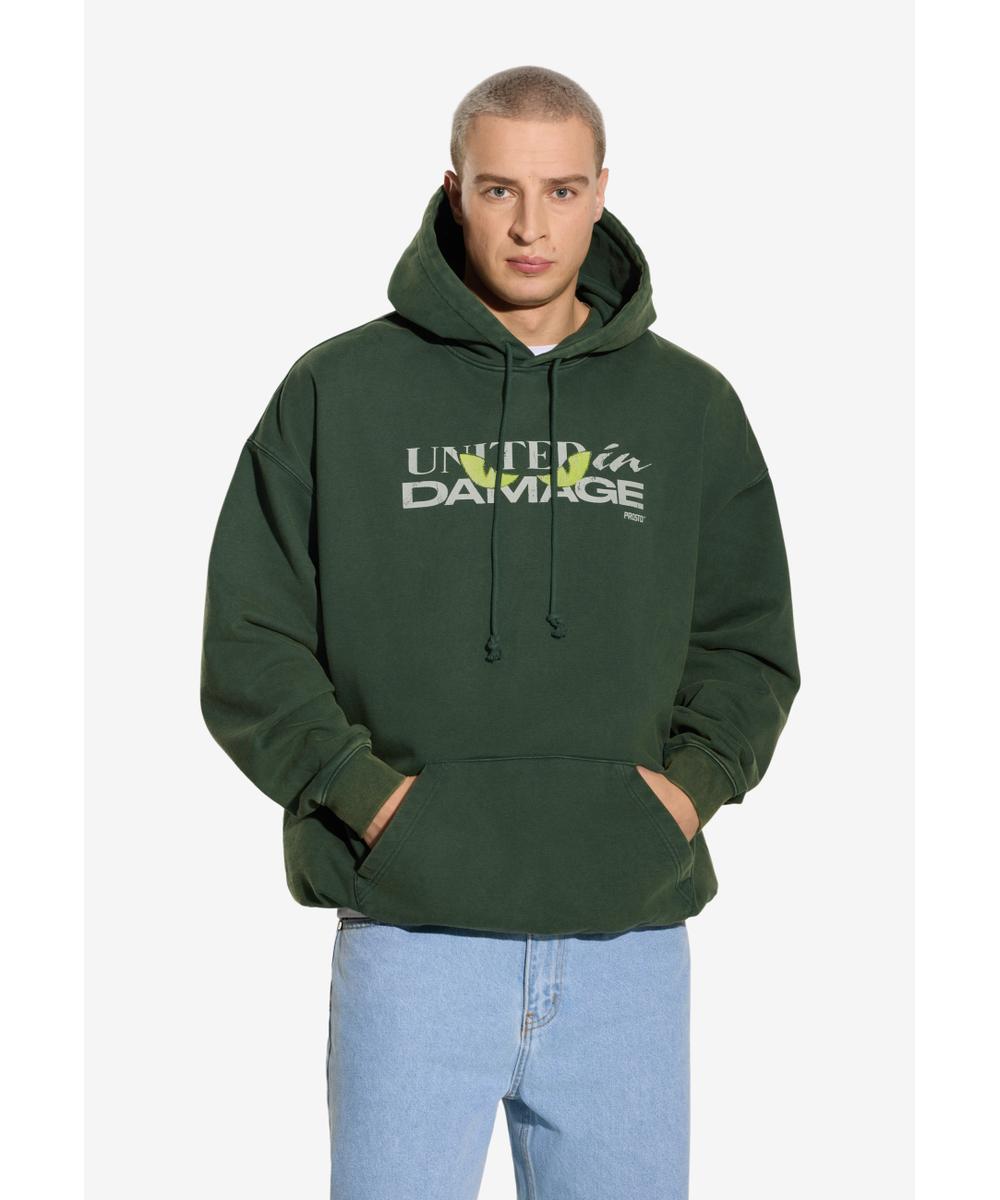 Damage bluza z kapturem khaki