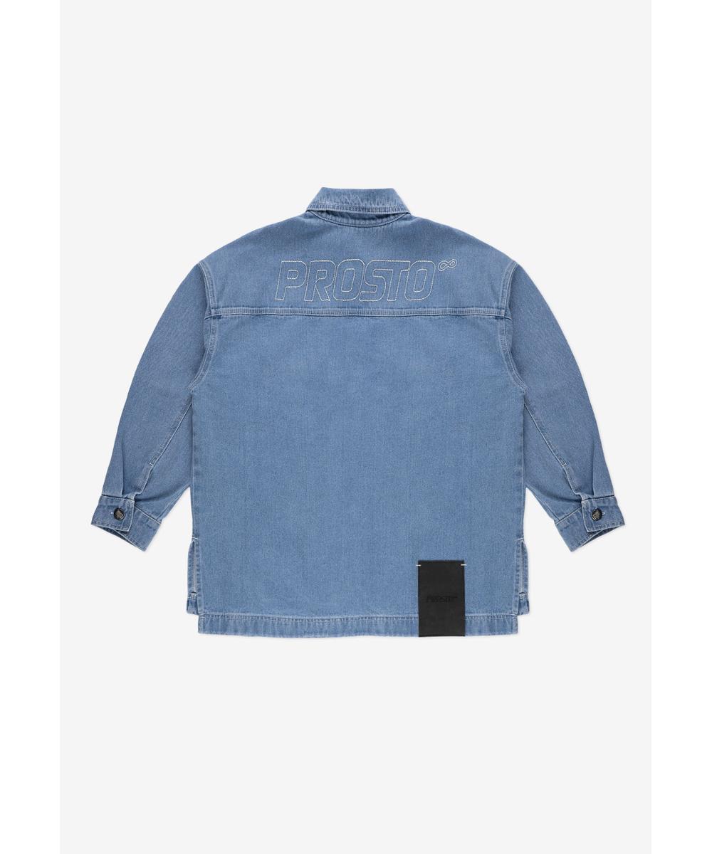 Long koszula bawełniana damska niebieska