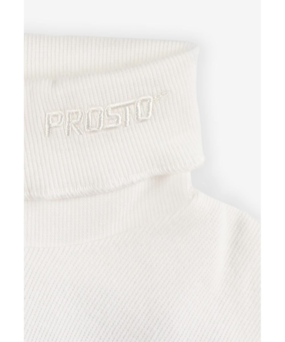 Turtleneck Ribbed longsleeve damski biały