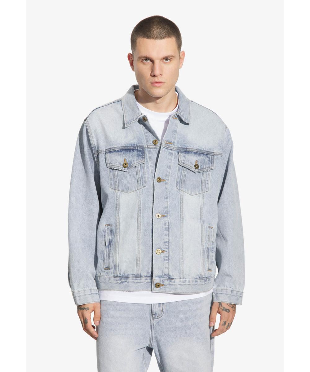 Civil kurtka jeansowa męska niebieska