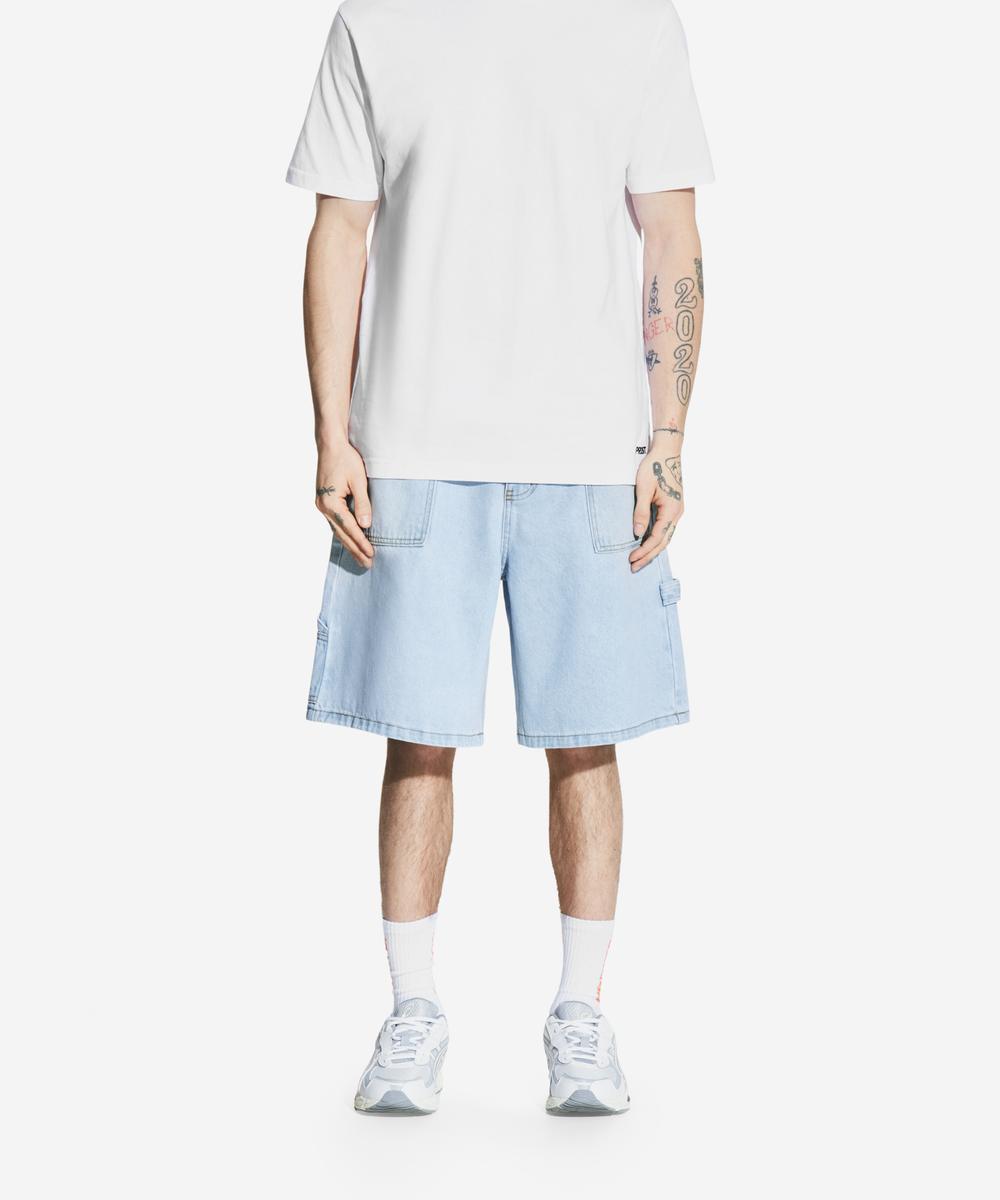 Baggy Zaxx jeansy krótkie męskie jasnoniebieskie