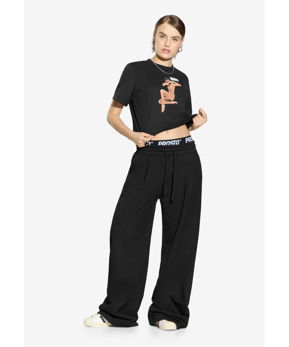 Miss t-shirt bawełniany czarny