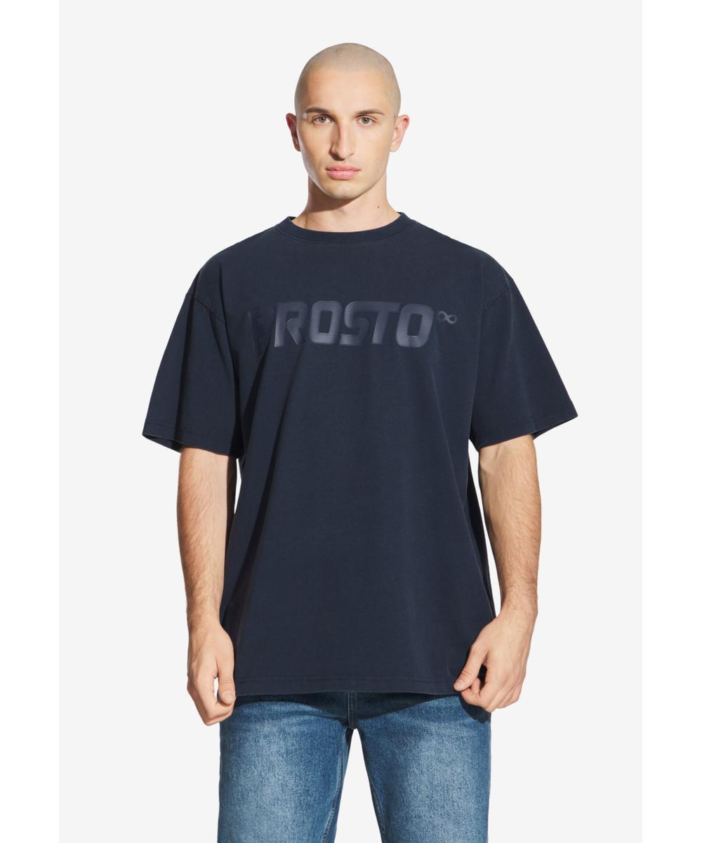 Big Log t-shirt męski bawełniany granatowy