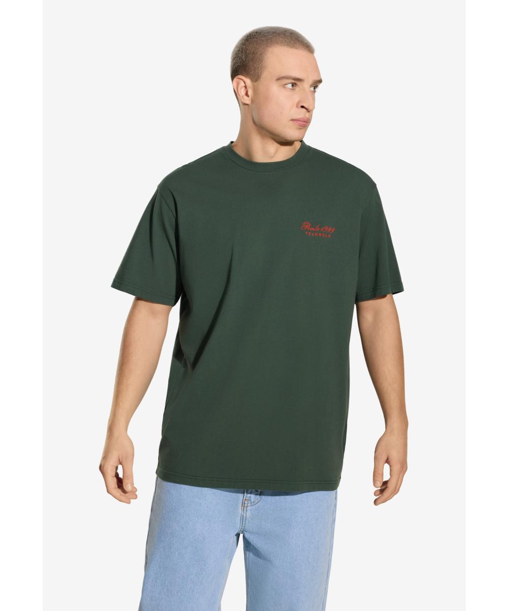 Team t-shirt bawełniany khaki