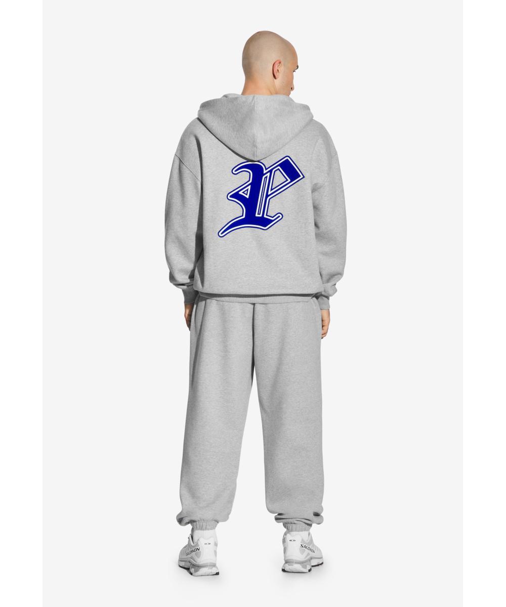 Gothic P bluza z kapturem męska szara