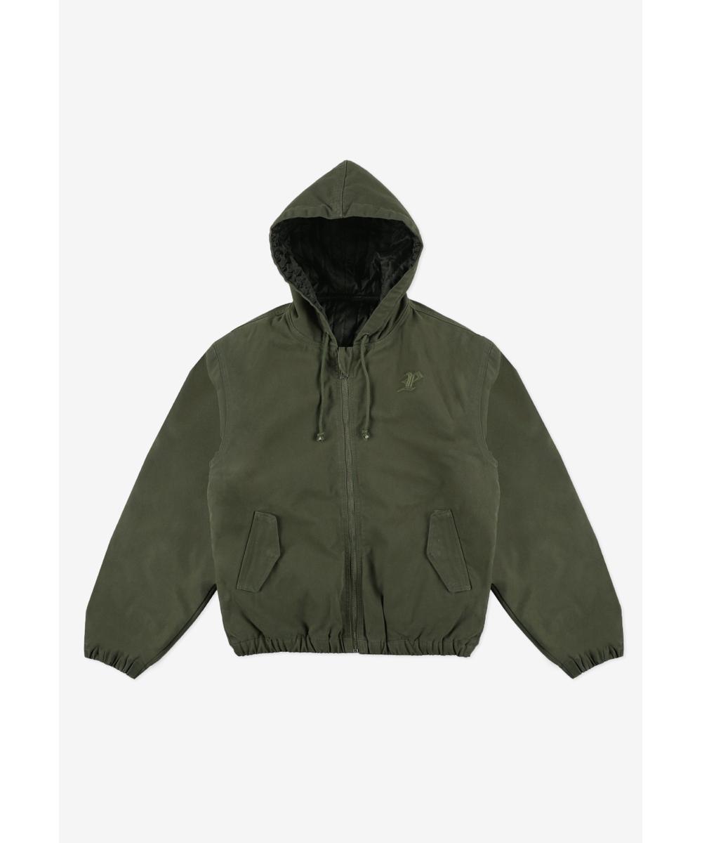 Padded kurtka z kapturem męska oliwkowa