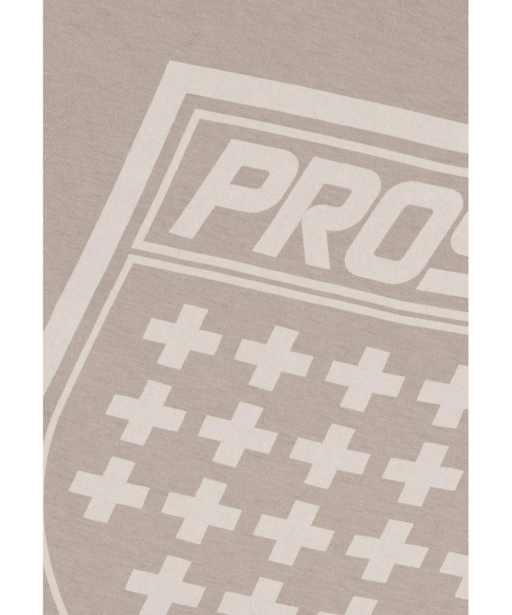 Shield t-shirt bawełniany beżowy