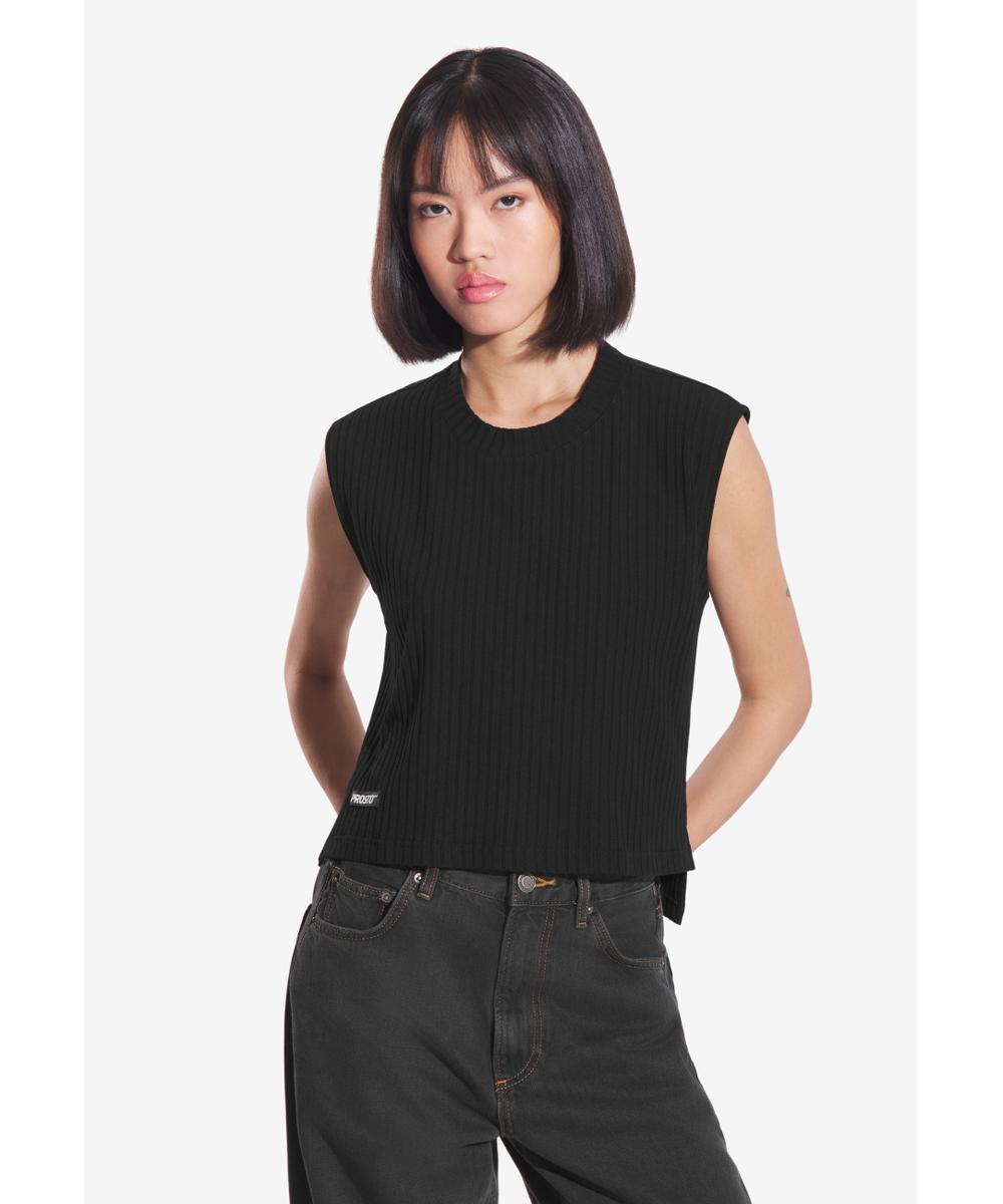 Bamboo top damski czarny