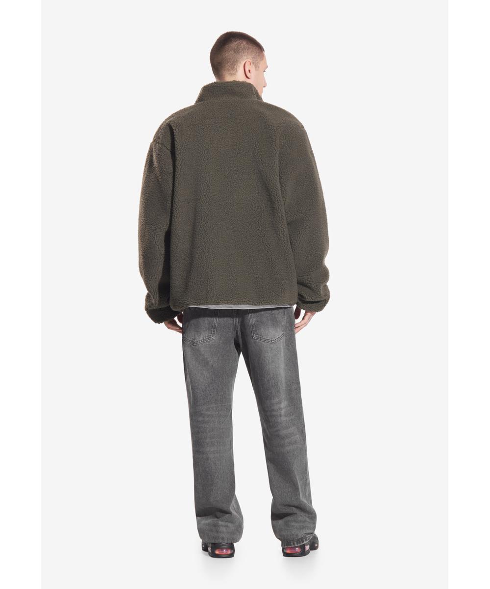 Sherpa dwustronna kurtka oliwkowo-zielona