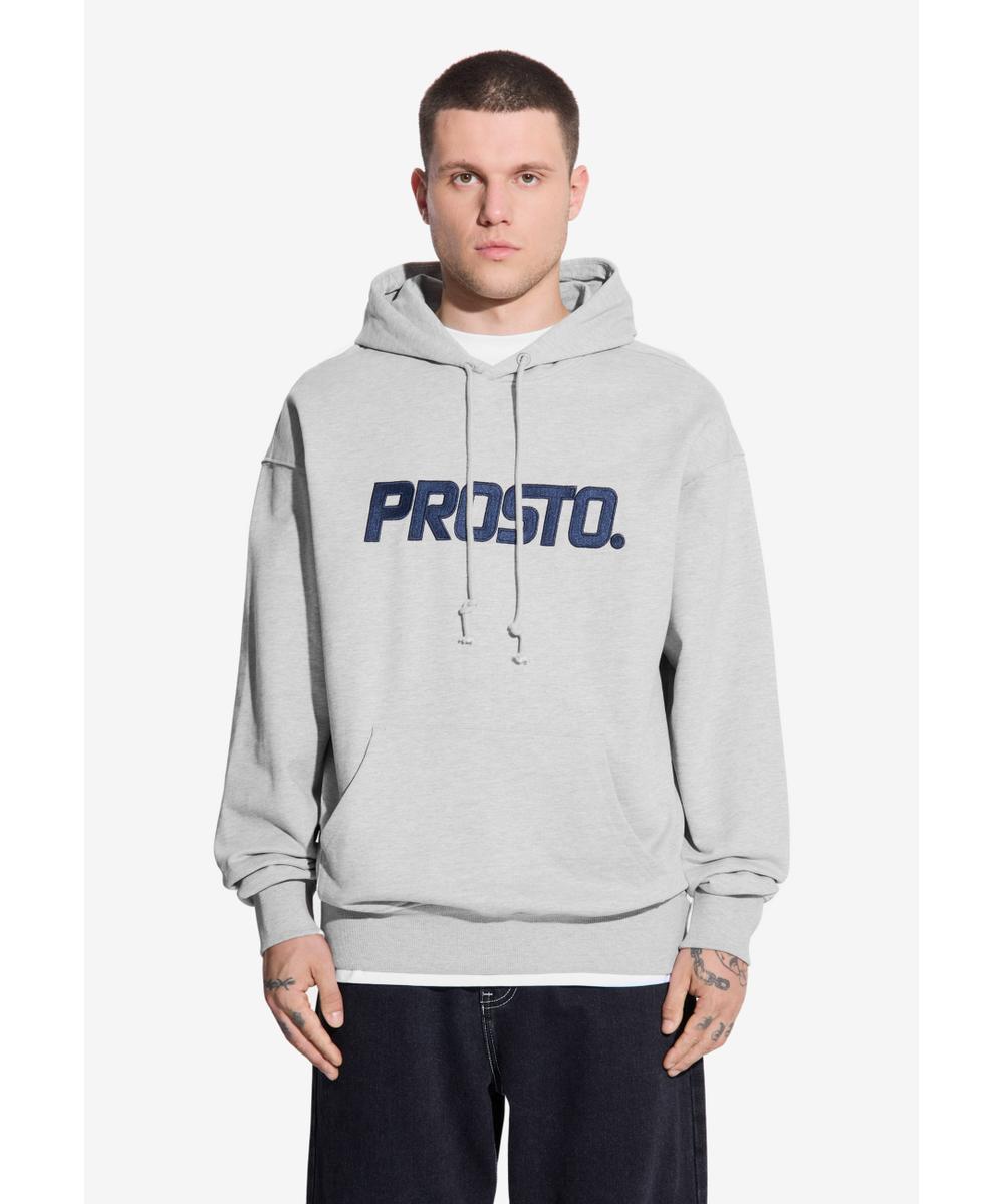 Check bluza z kapturem męska szara