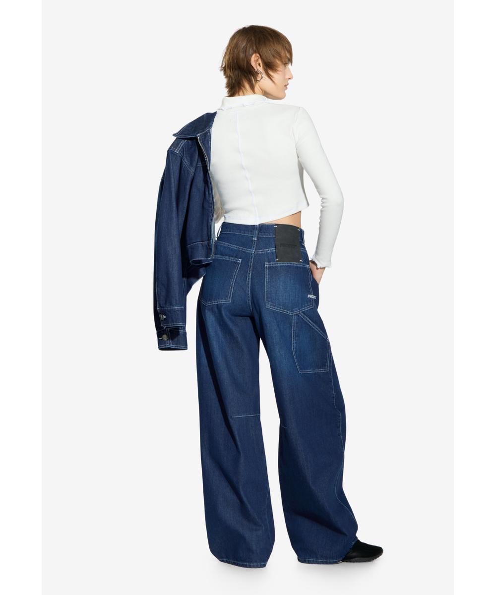 Dart Pants Work spodnie jeansy damskie granatowe