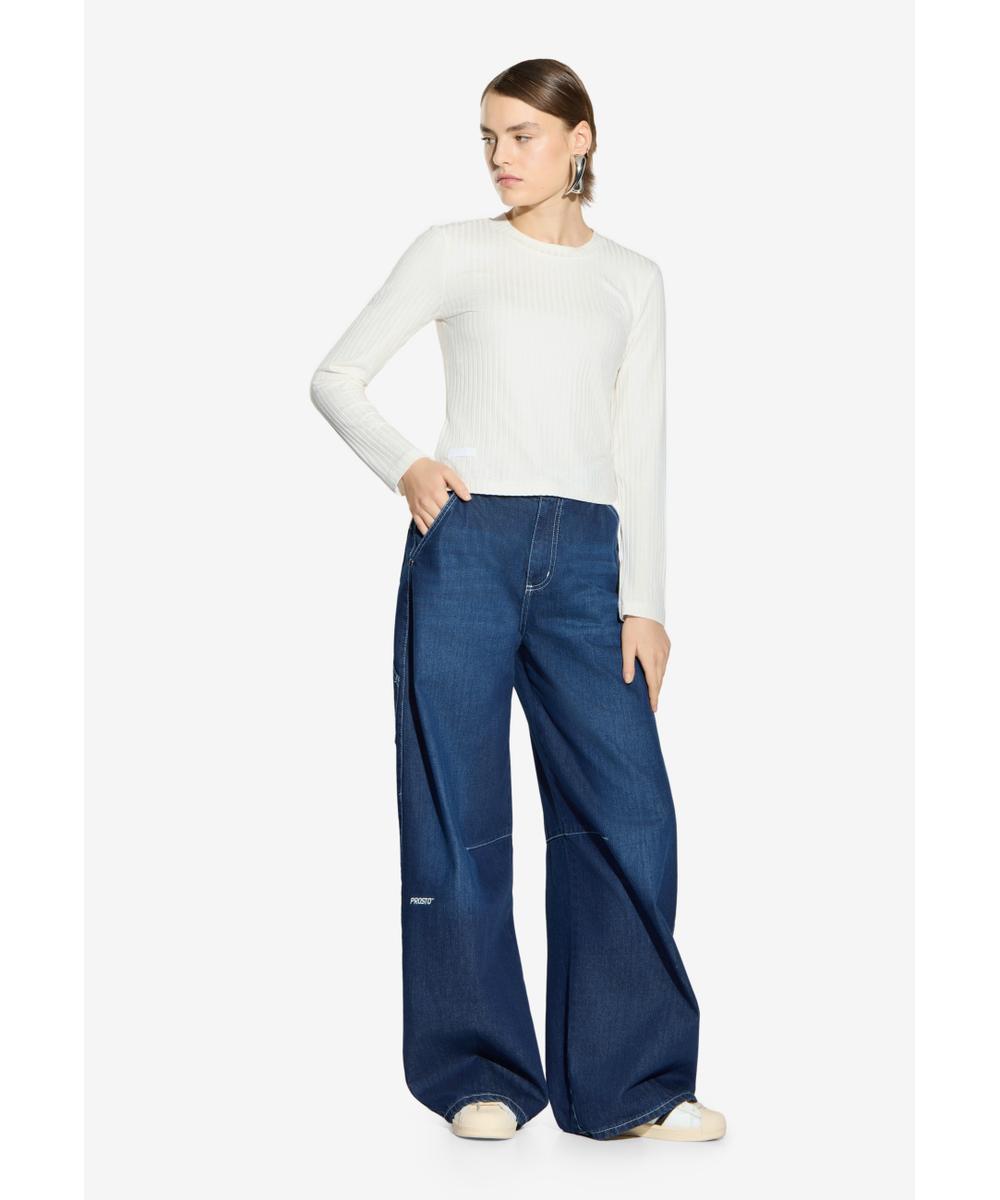 Bamboo longsleeve damski biały