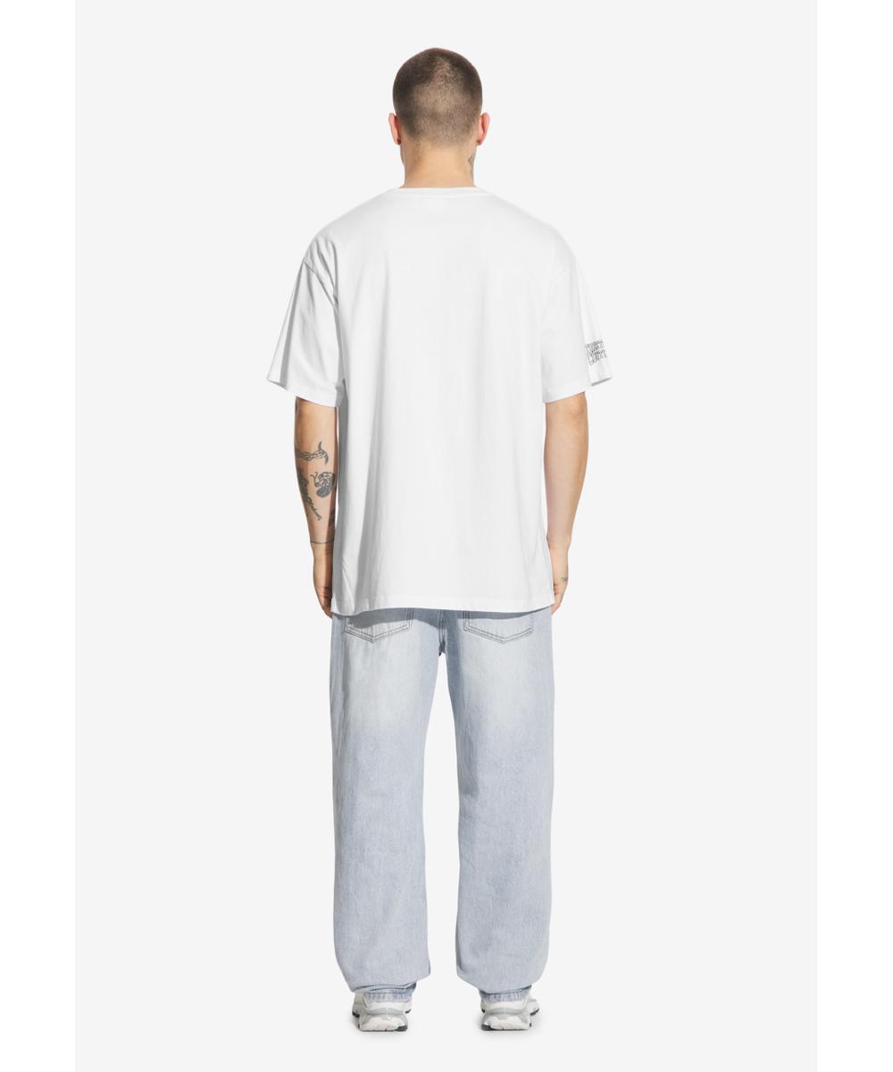 Football t-shirt męski bawełniany biały