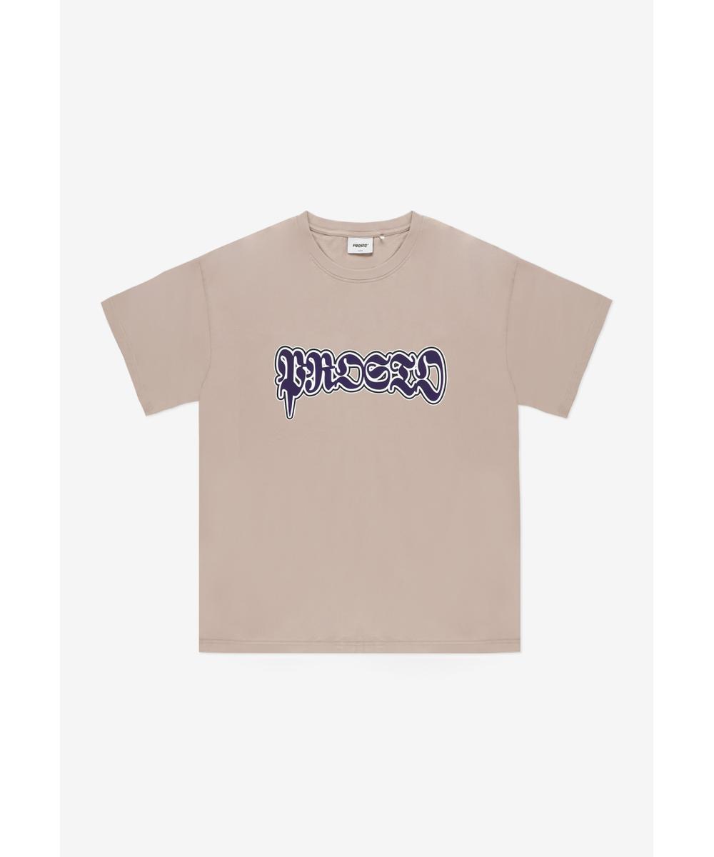 Graffiti t-shirt bawełniany beżowy